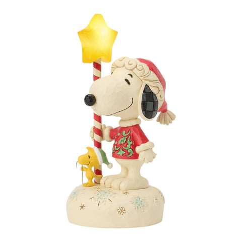 Jim Shore Peanuts Snoopy Light Up Star Staff Figurine, 7"