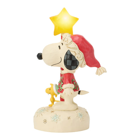 Jim Shore Peanuts Snoopy Light Up Star Staff Figurine, 7"