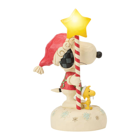 Jim Shore Peanuts Snoopy Light Up Star Staff Figurine, 7"