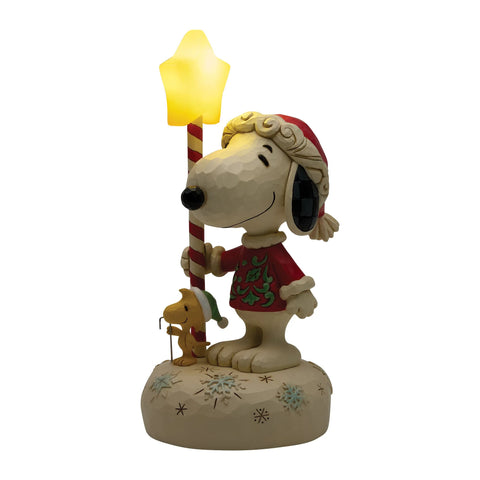 Jim Shore Peanuts Snoopy Light Up Star Staff Figurine, 7"