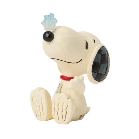 Jim Shore Peanuts Snoopy Snowflake on Nose Mini Figurine, 3"