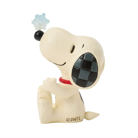 Jim Shore Peanuts Snoopy Snowflake on Nose Mini Figurine, 3"