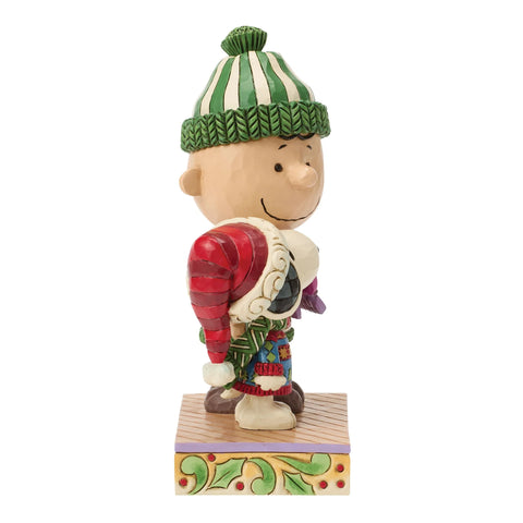 Jim Shore Peanuts Snoopy & Charlie Xmas Sweaters Figurine, 6.69"