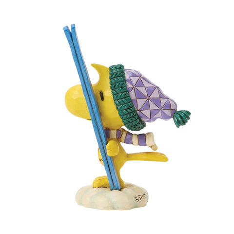 Jim Shore Peanuts Woodstock with Skis Mini Figurine, 3.3"