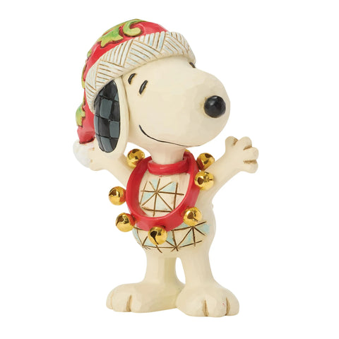 Jim Shore Peanuts Snoopy with Bells Mini Figurine, 3.25"
