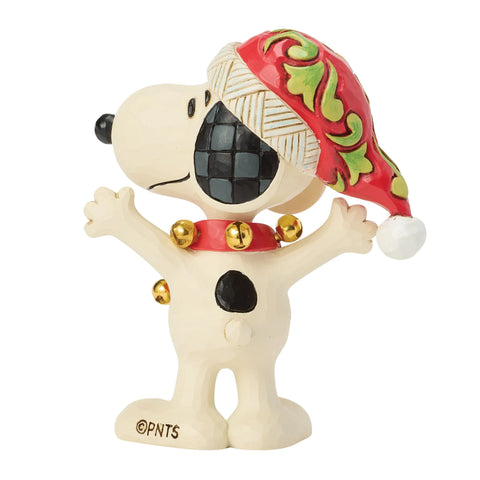 Jim Shore Peanuts Snoopy with Bells Mini Figurine, 3.25"
