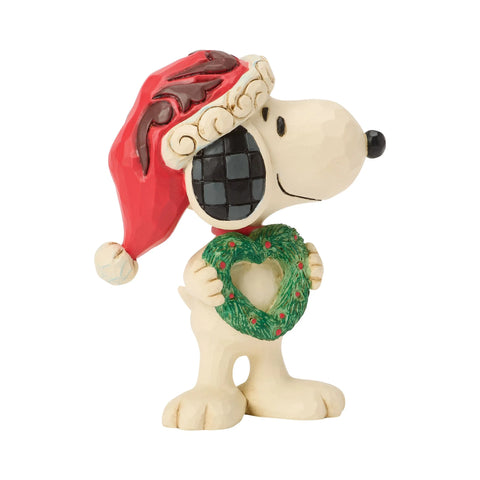 Jim Shore Peanuts Snoopy with Heart Wreath Mini Figurine, 3.25"