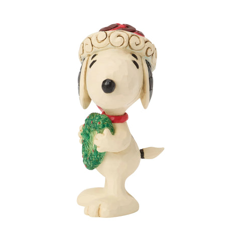 Jim Shore Peanuts Snoopy with Heart Wreath Mini Figurine, 3.25"