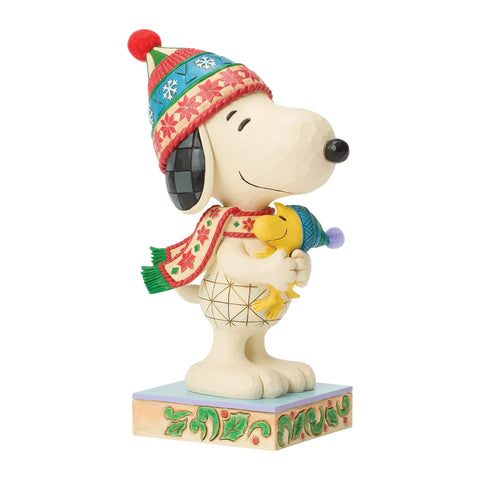 Jim Shore Peanuts Snoopy Hugging Woodstock Figurine, 8"