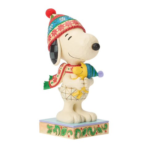 Jim Shore Peanuts Snoopy Hugging Woodstock Figurine, 8"