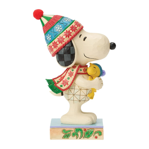 Jim Shore Peanuts Snoopy Hugging Woodstock Figurine, 8"