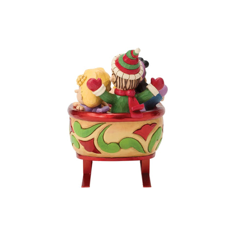 Jim Shore Peanuts Snoopy and Friends in Sleigh Figurine, 6.89"
