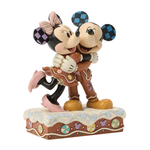 Jim Shore Disney Traditions Mickey and Minnie Gingerbread Figurine, 6.25"