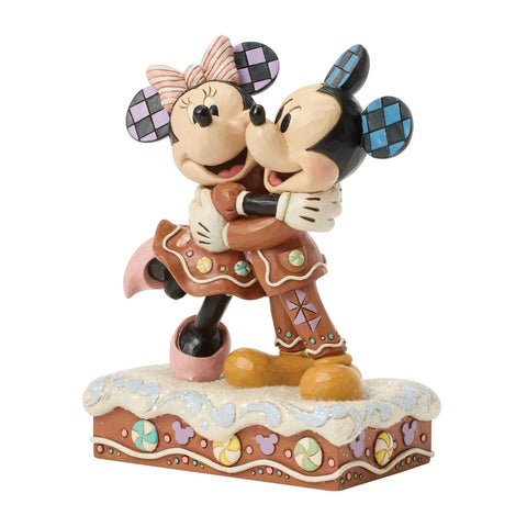 Jim Shore Disney Traditions Mickey and Minnie Gingerbread Figurine, 6.25"