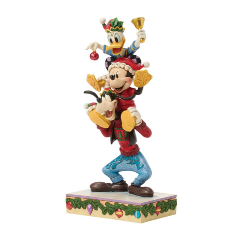 Jim Shore Disney Traditions Mickey Donald Goofy Stacked Figurine, 8.625"