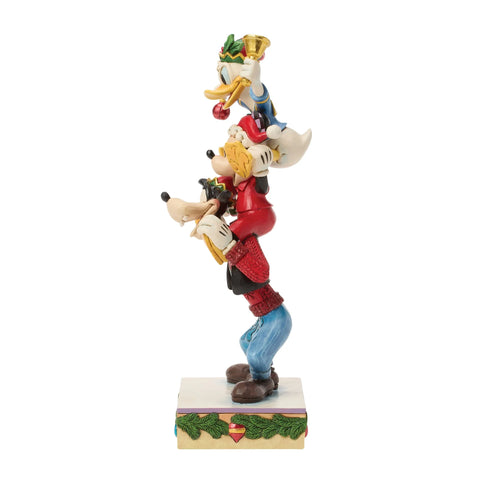 Jim Shore Disney Traditions Mickey Donald Goofy Stacked Figurine, 8.625"