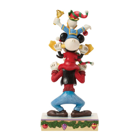 Jim Shore Disney Traditions Mickey Donald Goofy Stacked Figurine, 8.625"