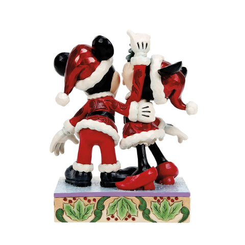 Jim Shore Disney Traditions Mickey and Minnie Mistletoe Figurine, 6.75"