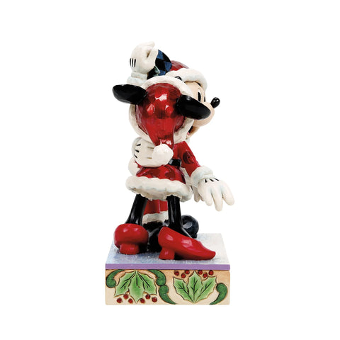 Jim Shore Disney Traditions Mickey and Minnie Mistletoe Figurine, 6.75"
