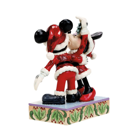 Jim Shore Disney Traditions Mickey and Minnie Mistletoe Figurine, 6.75"