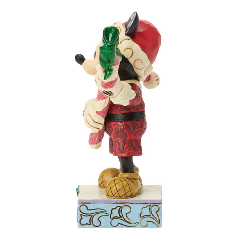 Jim Shore Disney Traditions Mickey with Candy Cane Figurine, 5.25"