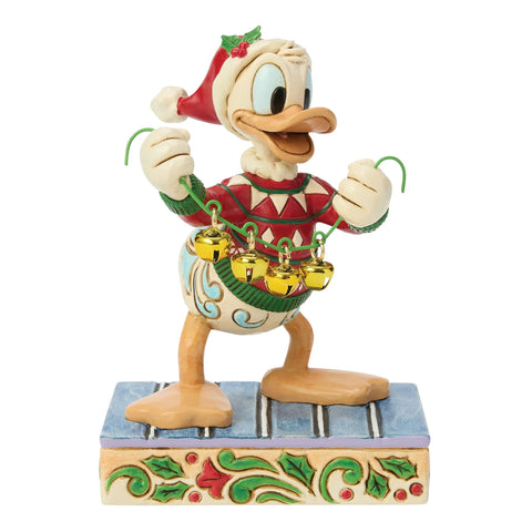 Jim Shore Disney Traditions Donald Duck with Bells Figurine, 4.75"