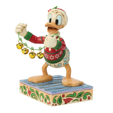 Jim Shore Disney Traditions Donald Duck with Bells Figurine, 4.75"