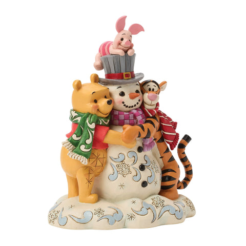 Jim Shore Disney Traditions Pooh & Friend Snowman Figurine, 7.125"