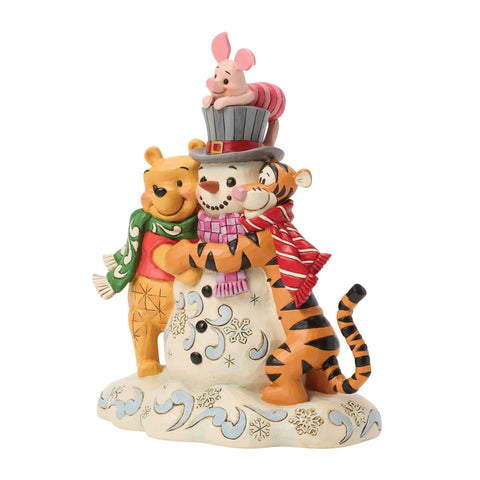 Jim Shore Disney Traditions Pooh & Friend Snowman Figurine, 7.125"