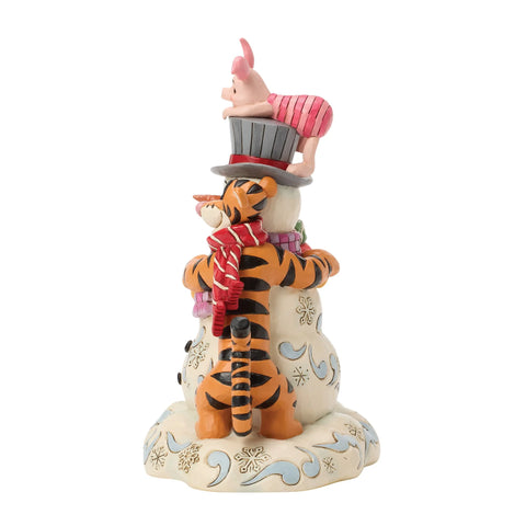 Jim Shore Disney Traditions Pooh & Friend Snowman Figurine, 7.125"