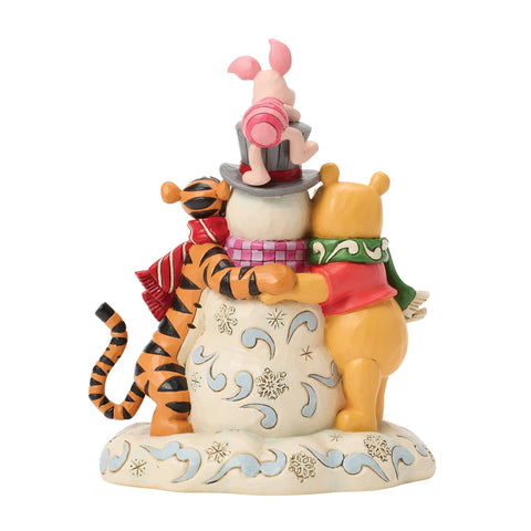 Jim Shore Disney Traditions Pooh & Friend Snowman Figurine, 7.125"