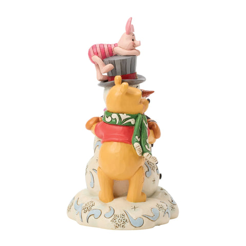 Jim Shore Disney Traditions Pooh & Friend Snowman Figurine, 7.125"