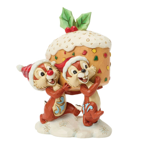 Jim Shore Disney Traditions Chip & Dale Fruit Cake Figurine, 4.25"