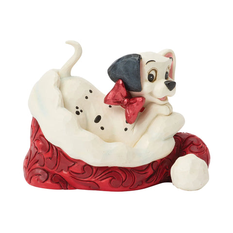 Jim Shore Disney Traditions 101 Dalmatian Santa Hat Figurine, 3.15"
