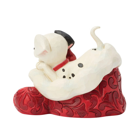Jim Shore Disney Traditions 101 Dalmatian Santa Hat Figurine, 3.15"
