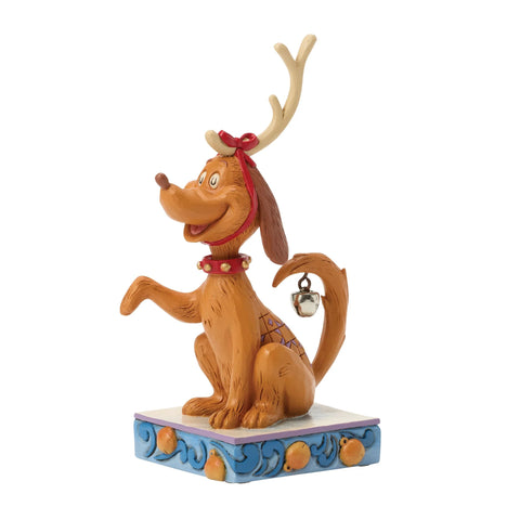 Jim Shore Grinch Max with Bell on Tail Figurine, 5.25"