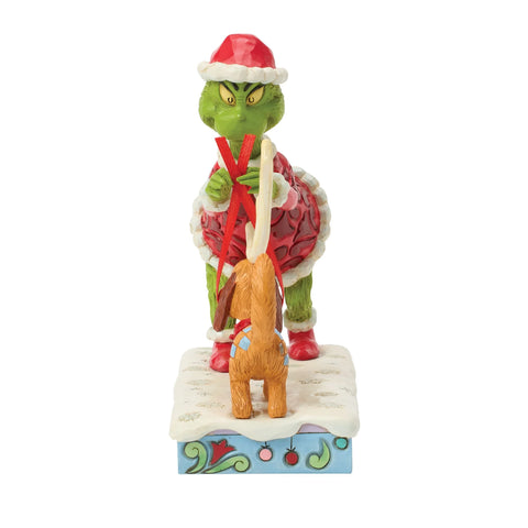 Jim Shore Grinch Tying Antlers Max Figurine, 6"