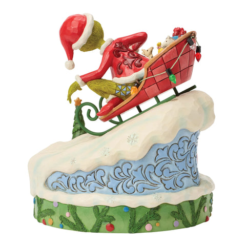 Jim Shore Grinch on Small Sled Figurine, 6"