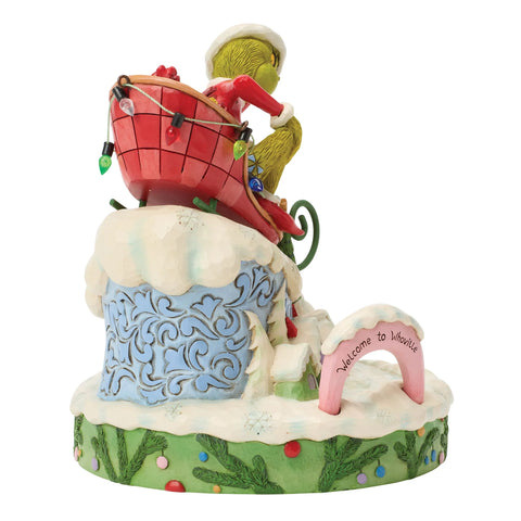 Jim Shore Grinch on Small Sled Figurine, 6"