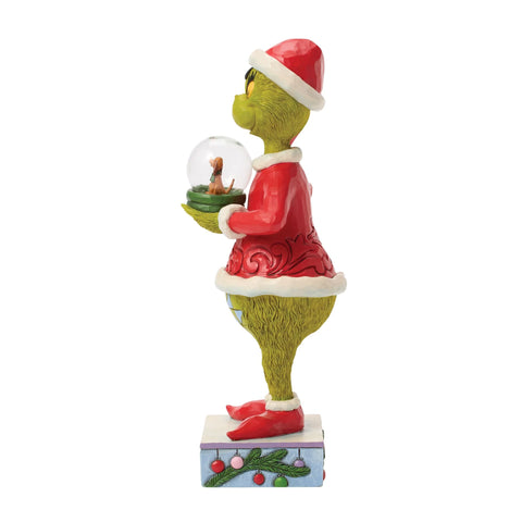 Jim Shore Grinch Holding Dome with Max Figurine, 9.25"