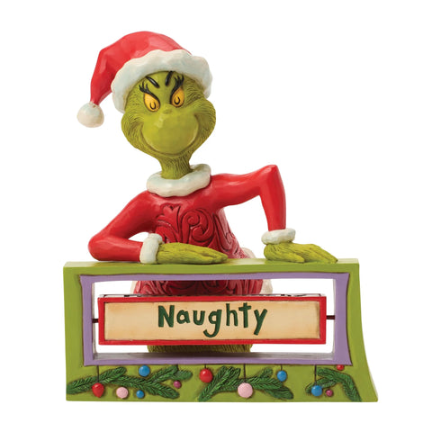 Jim Shore Grinch with Rotating Messages Figurine, 5.75"