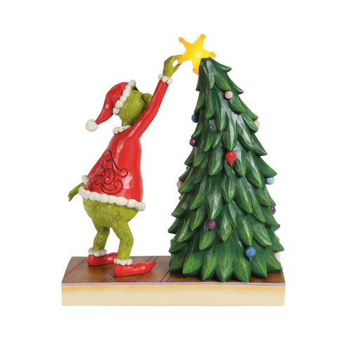 Jim Shore Grinch Pulling Tree Star Figurine, 10"