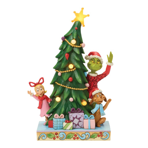Jim Shore Grinch, Cindy, Max Peeking Figurine, 10.5"