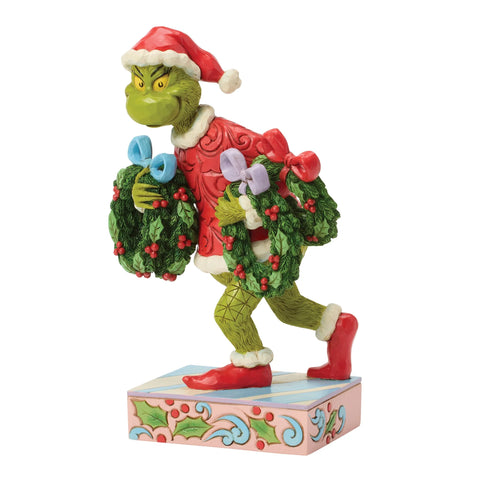 Jim Shore Grinch with Multiple Wreaths Figurine, 8"