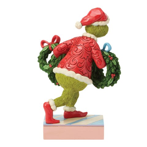 Jim Shore Grinch with Multiple Wreaths Figurine, 8"