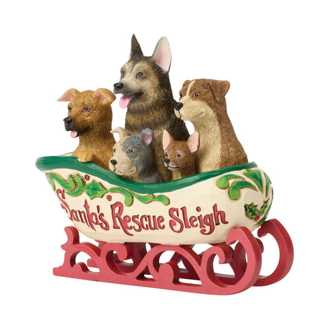 Jim Shore Heartwood Creek Santa's Rescue Sleigh Figurine, 3.5"