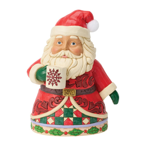 Jim Shore Heartwood Creek Santa Drinking Hot Cocoa Figurine, 6.5"