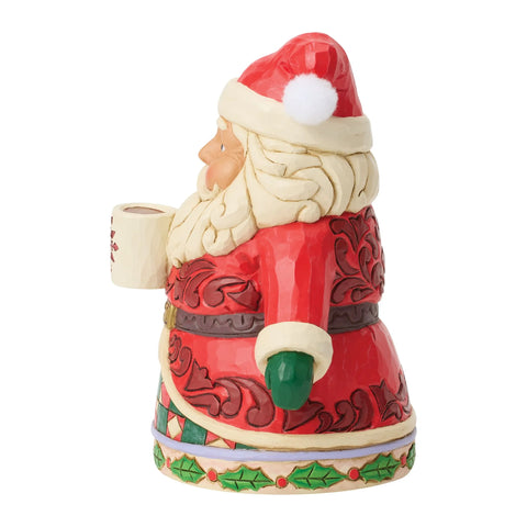 Jim Shore Heartwood Creek Santa Drinking Hot Cocoa Figurine, 6.5"