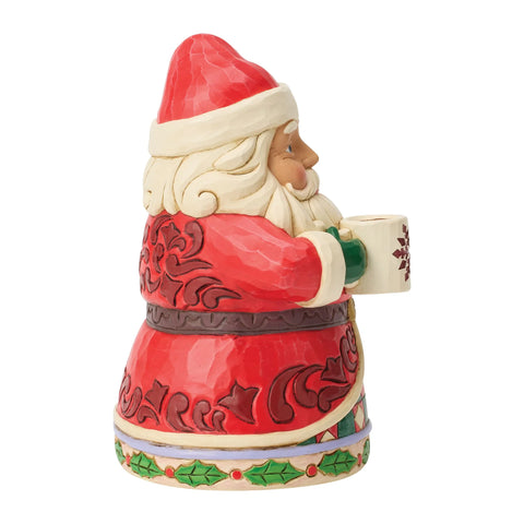 Jim Shore Heartwood Creek Santa Drinking Hot Cocoa Figurine, 6.5"