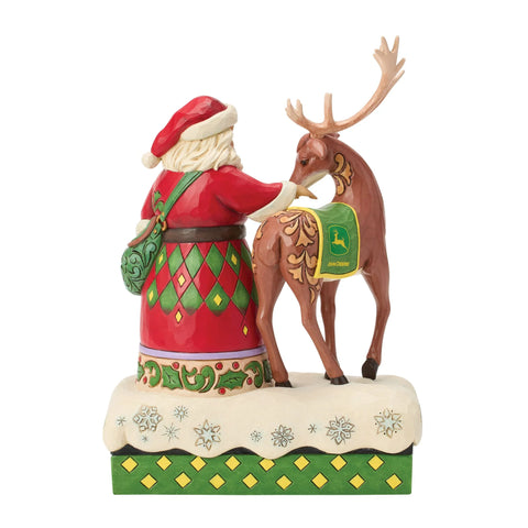 Jim Shore Santa Reindeer John Deere, 9.45"